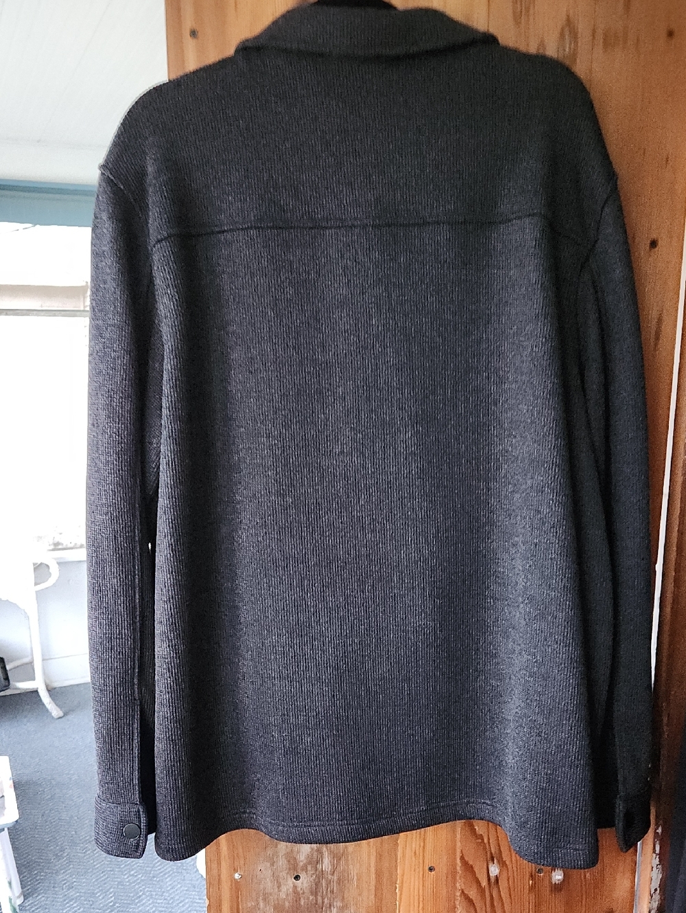 Men's Dark Charcoal Button-Front Shirt Jacket - XL - Picture 3 of 3